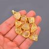 Citrine Gemstone Gold Finish Anniversary Electroformed Birthday Pendant Jewelry V-118
