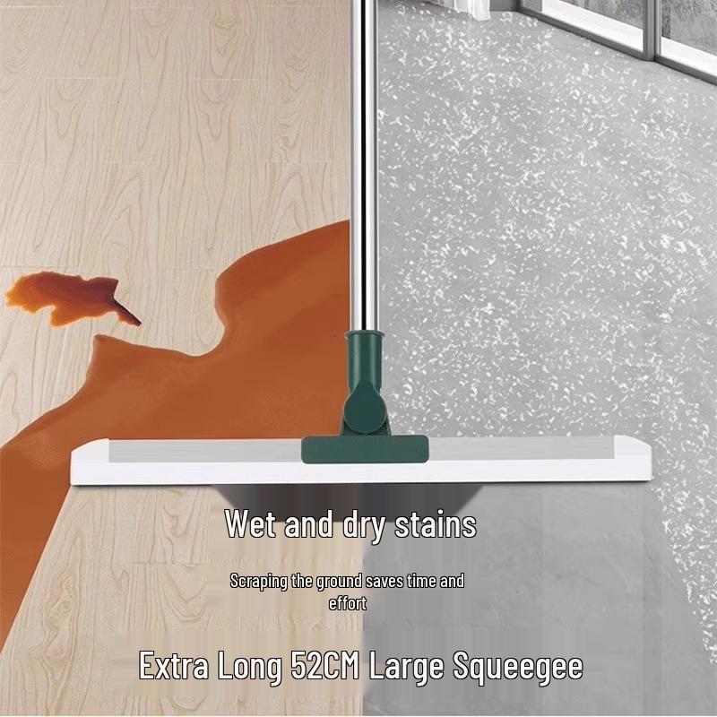Telescopic Silicone Broom Mop: Dual-Use Dry & Wet Squeegee for Bathroom and Toilet.
