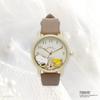 Fieldwork Women's Analog Watch with Leather Strap, Snoopy and PEANUTS 75th Anniversary Shaka Shaka Watch J, Woodstock Design, Brown, PNT046-3