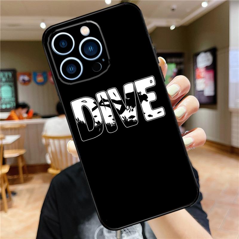 Scuba Diver Diving Case For iPhone 18 16 15 11 12 13 14 Pro Max XS XR X 7 8 Plus 12 13 Mini Soft Cover