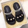 Neue Perlen-Slipper für Damen im Sommer Süße und dicksohlige Sandalen für zwei Outfits