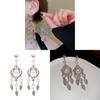 Vintage Leaf Dangle Earrings With Rhinestone Glass Beads For Women
