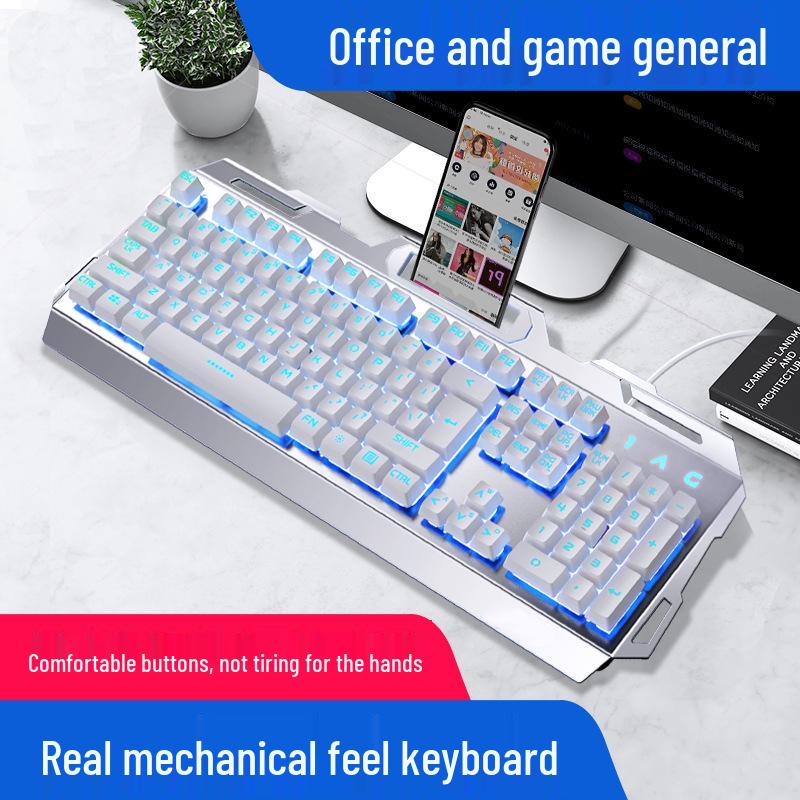 

Silver Carving V2 USB Wired Gaming Keyboard & Mouse Set - Mechanical Feel, E-sports Peripherals for Desktop/Laptop.