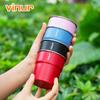 8 Oz Stainless Steel Cups 4 Pack Pint Tumbler Stackable Metal Drinking Glasses for Travel Camping Outdoors Royal BlueCanyon Red