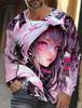 Trendy Anime Beauties Graphic T Shirts Fashion Autumn Streetwear Hip Hop 3D Printed Long Sleeve T-shirts Cool Oversized Tees