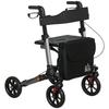 Foldable Aluminum Walker with Adjustable Height and Bag, 64x67x80-92 Cm, Black and Silver