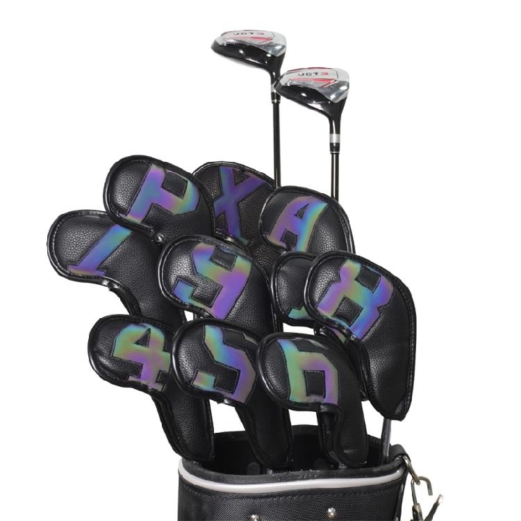 10Pcs PU Leather Waterproofs Golfs Iron Head Cover Golfs Iron Head Protective Cover Golfs Accessories Gifts for Golfers