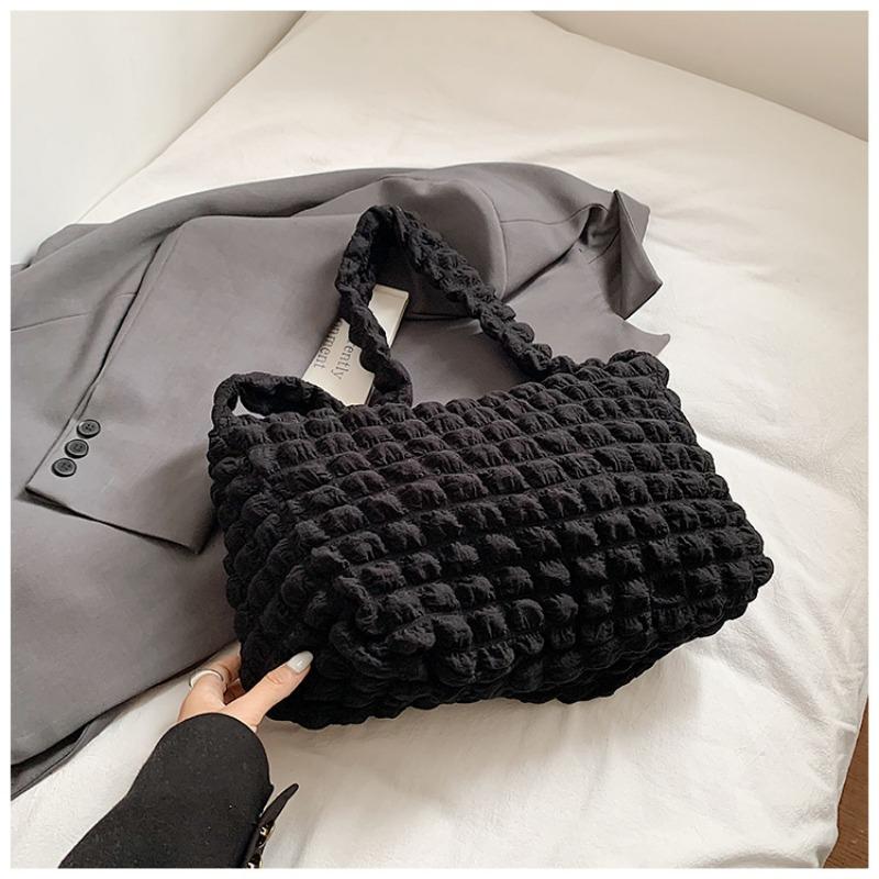 Pleated Bubble Shoulder Bag New Simple Waffle Messenger Bag Large Capacity Fashionable Cloud Bag