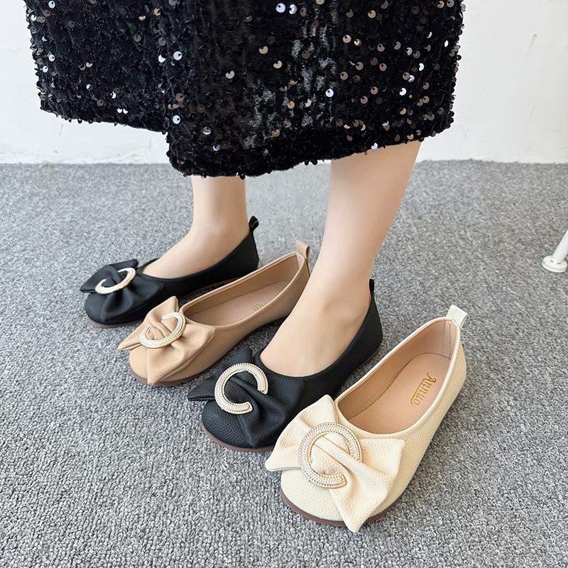 Doudou shoes women's spring 2025 new spring and summer square head shallow mouth single shoes soft sole versatile work shoes work flat shoes