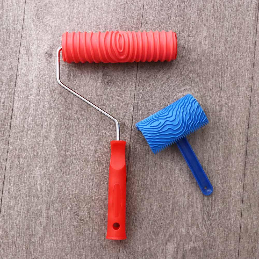 Gumový malířský váleček Empaistic Vzorkovací malířský nástroj Rýhovací dekorace Váleček Domácnost