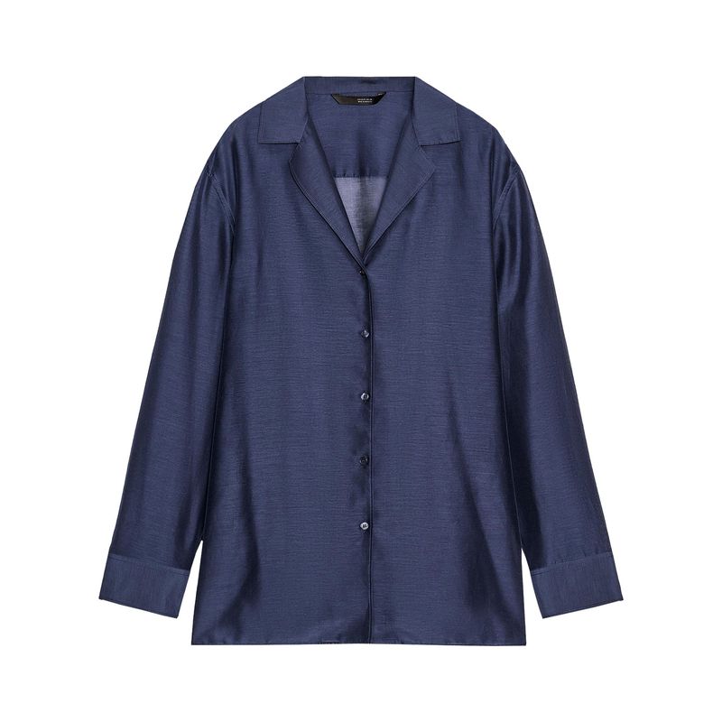 Zaprha 2025 Autumn New Casual Loose Asymmetric Hem Lapel Long Sleeve Shirts Top 3819008