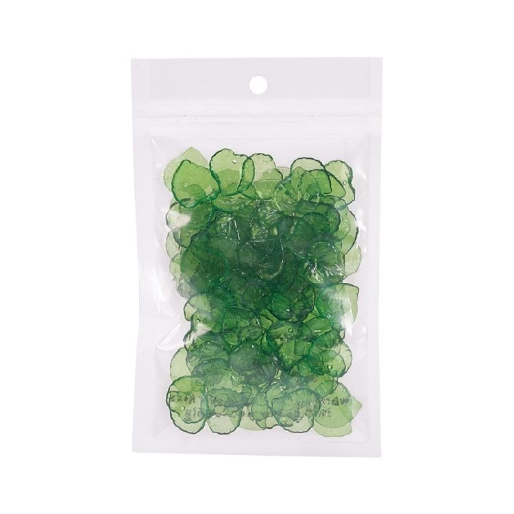 100pcs Acrylic Green Leaf Charm Pendant DIY Keychain Jewelry Making Findings