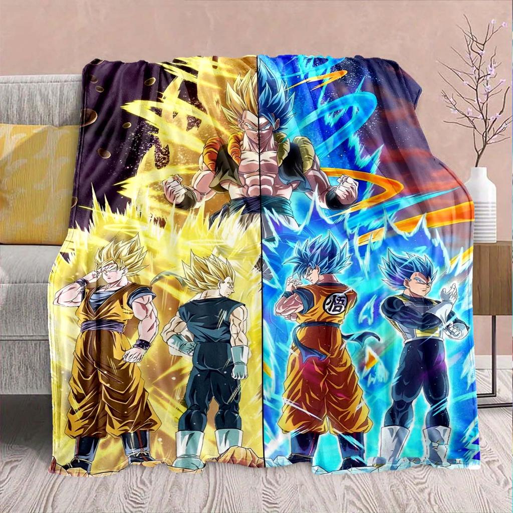 Dragon Ball Anime Flaneldecke - Weich Warm Perfekt für Sofa, Bettwäsche Camping Reise Büro Heimdekoration -QJY