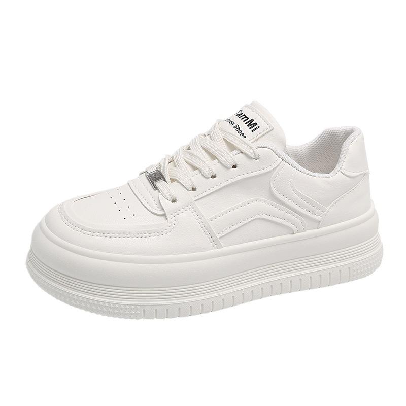 Platform white shoes women's 2025 new summer breathable women's shoes with skirts popular heightening board shoes