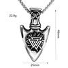 Stainless Steel Spearhead Pendant Necklace For Men, European And American Hip-Hop Personality Titanium Steel Pendant Necklace Accessory Gift