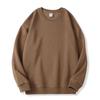 Pure White Heavyweight Cotton Pullover Sweatshirt - Round Neck, Korean Style