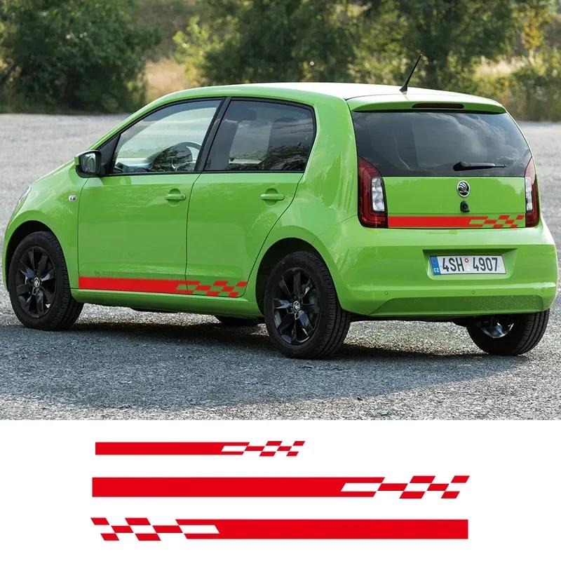 Fashion Racing Stripes Car Stickers Decoration for Skoda Fabia Karoq Citigo Visions SuperB The Yeti Octavia Vinyl Sticker