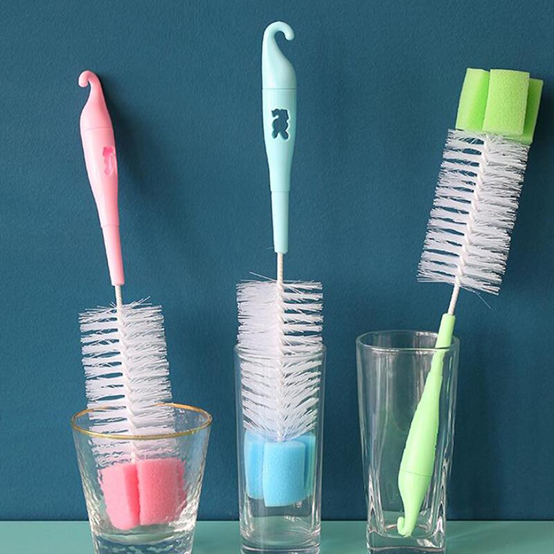 1Pc Multifunctional Cleaning Brush Extended Cup Brush Curved Bottle Mouth Milk Bottle Wine Bottle Fine Mouth Brush