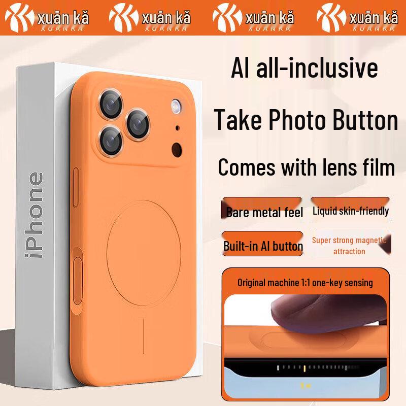 XuanKa MagSafe Liquid Silicone iPhone Case with Lens Protector