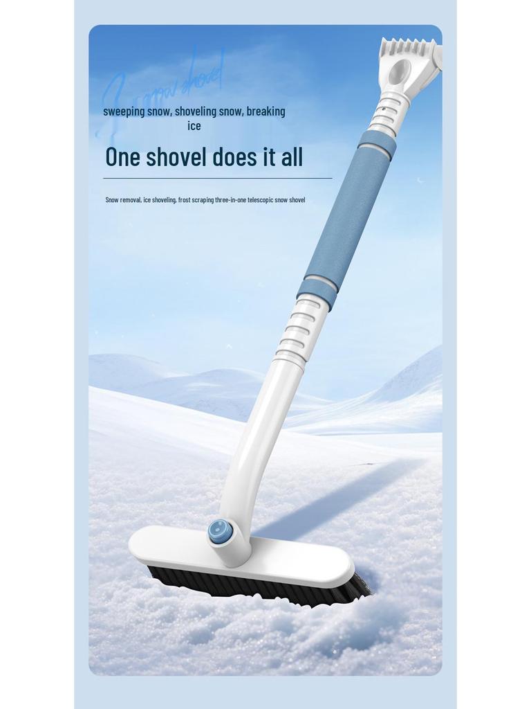 Telescopische Multifunctionele Aluminium Sneeuwschop met IJskrabber voor Auto's