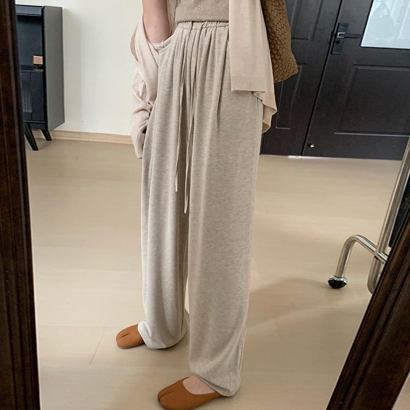 

High-Waisted Slimming Wide-Leg Pants - 2025 Korean Style, Thin, Versatile, Solid Color, Straight-Leg. Perfect for Spring/Summer! XS (60-79 catties)