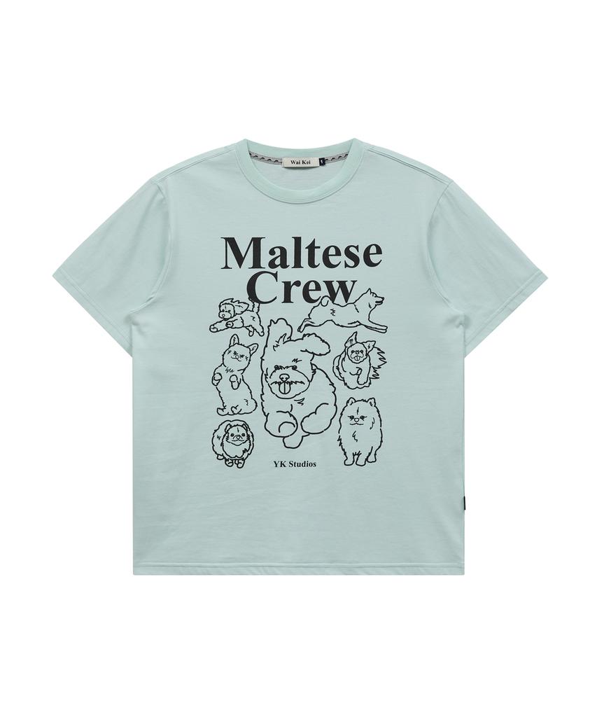 WAIKEI Maltese Crew Line Graphic Short Sleeve T-Shirt Mint