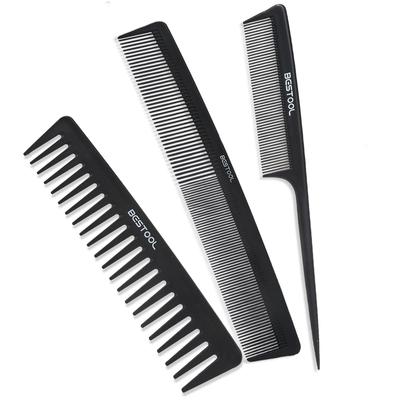BESTOOL Professional Hair Comb Set of for Men and Women 3, Anti-Static, (Black)