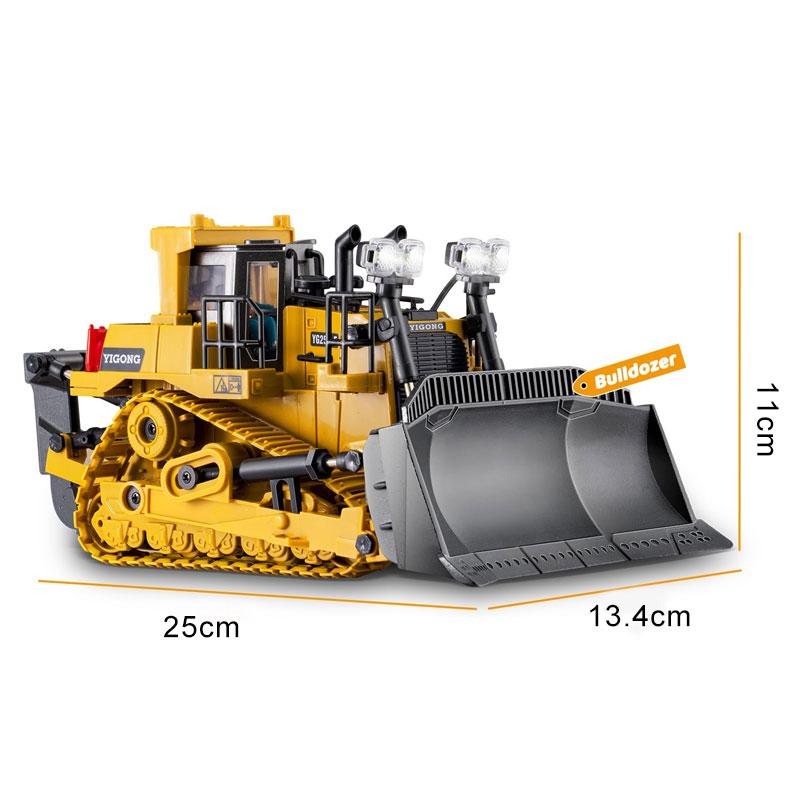 Giocattoli Auto RC per Bambini Radio 2.4G 4WD Telecomando Escavatore Camion Ribaltabile Bulldozer Modello Veicolo da Costruzione Elettrico Regalo per Bambino