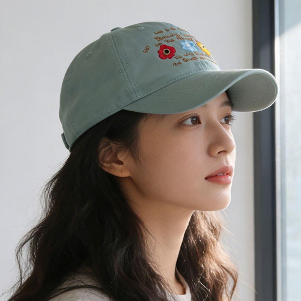 Flower Embroidery Baseball Cap Multicolor Sunshade Hat Fashion Sports Hat  Casual Outdoor
