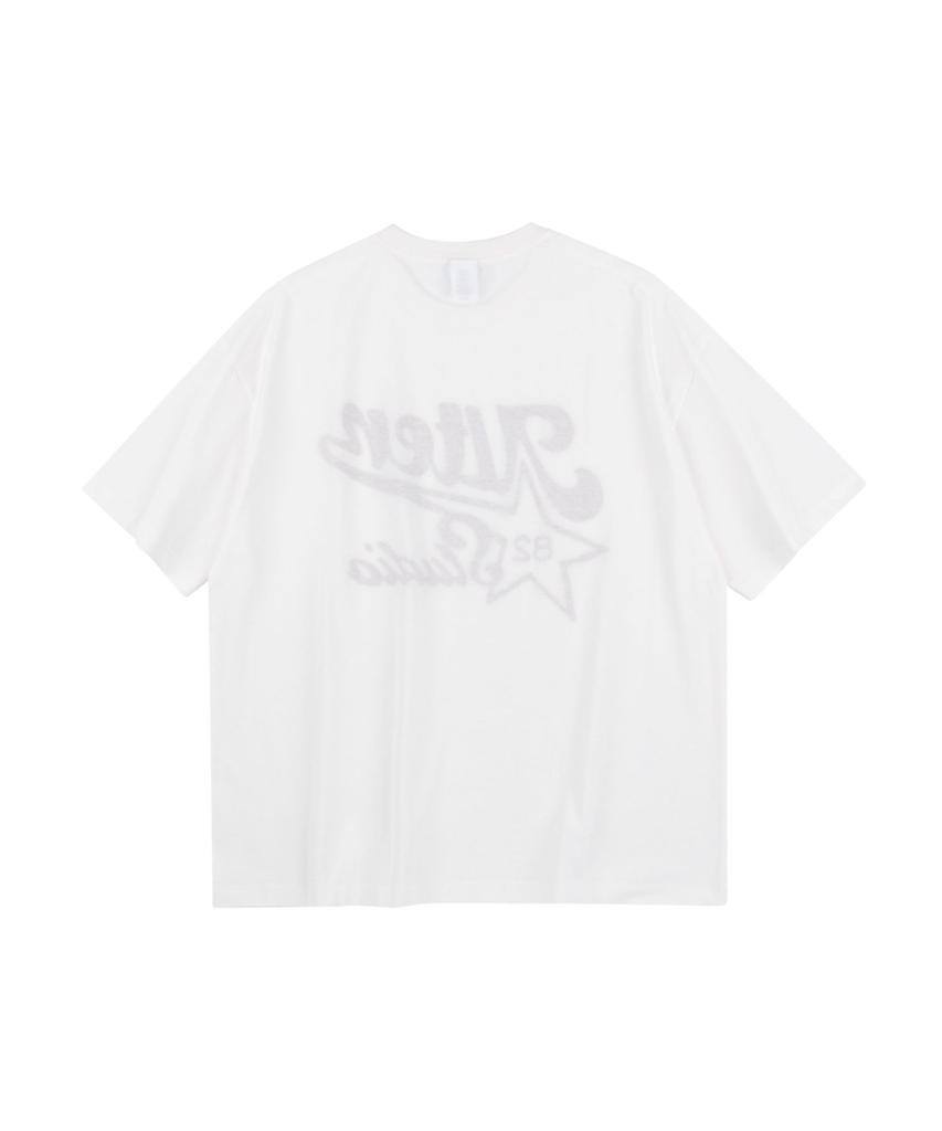 ALTER STUDIO Retro Reverse Print T-Shirt_White