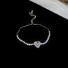 Peach Heart Love Bracelet Women's Fashion Temperament Zircon Bracelet Light Luxury Link Chain Bracelets Wristband Jewelry K-