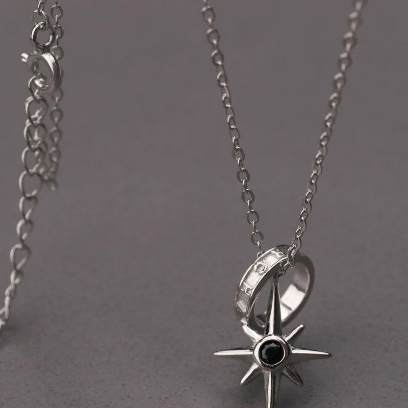 Eight-pointed Star Ring Necklace Temperament Geometric Design Sense Collarbone Chain Cold Style