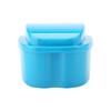 Light Blue False Teeth Storage Box With Filter Screen Denture Bath Box  For Retainer Users