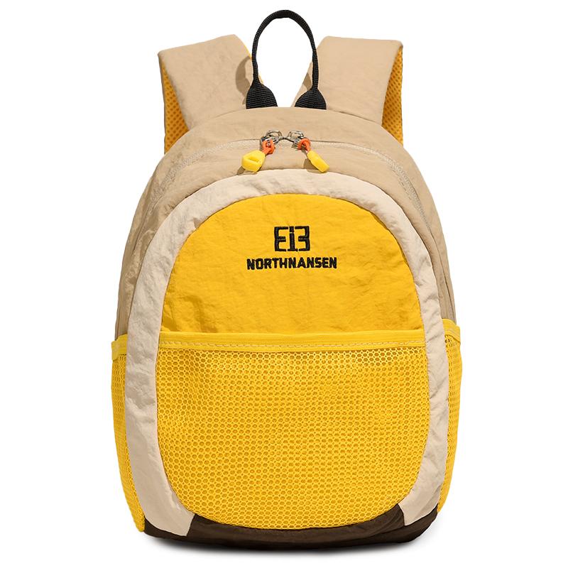 Colorblock Nylon Backpack with Mesh Pocket Lightweight Outdoor Daypack for Travel School Daily