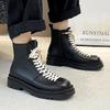 England style men casual platform boots black trendy genuine leather shoes cowboy spring autumn boot cool high motorcycle botas