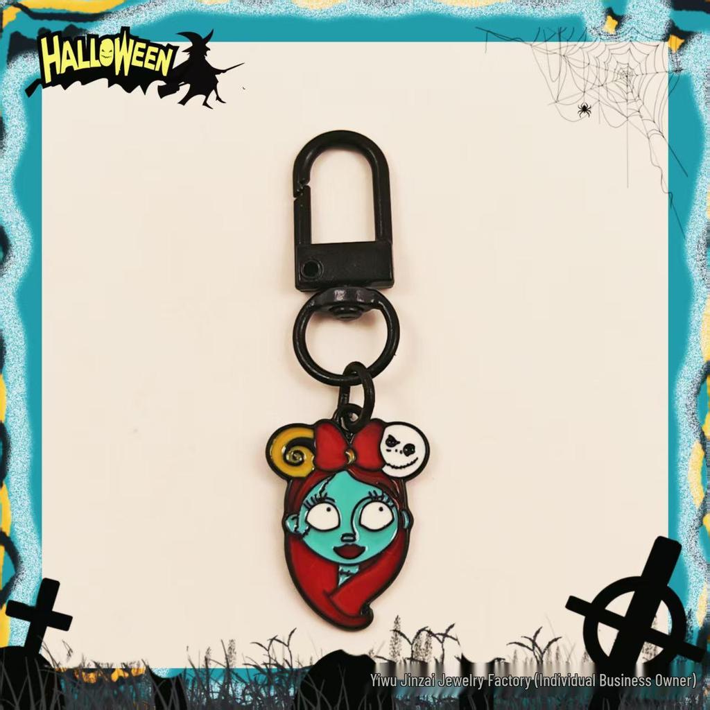 Cross-Border Halloween Skull & Pumpkin Keychain – Metal Ghost Charm Gift