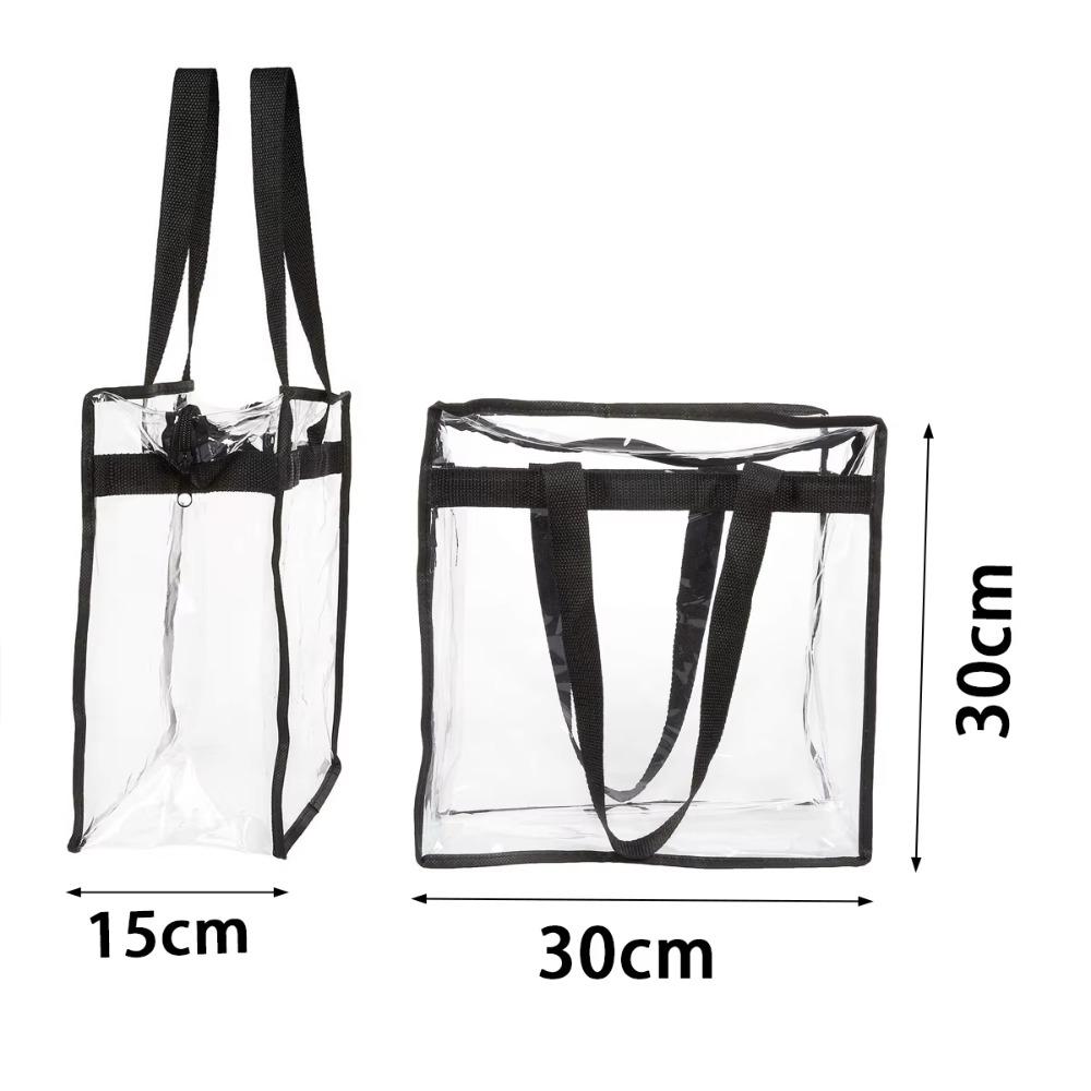 Simple Transparent Shoulder Bag Large Capacity PVC Lunch Bag with Zipper Tote Bag