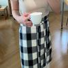 idee a shop Check half apron / Sky blue apron