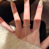 Wosikate Light Luxury Three-Circle Cross Ring For Women Niche Design  Open Index Finger Ring Fashion Jewellery
