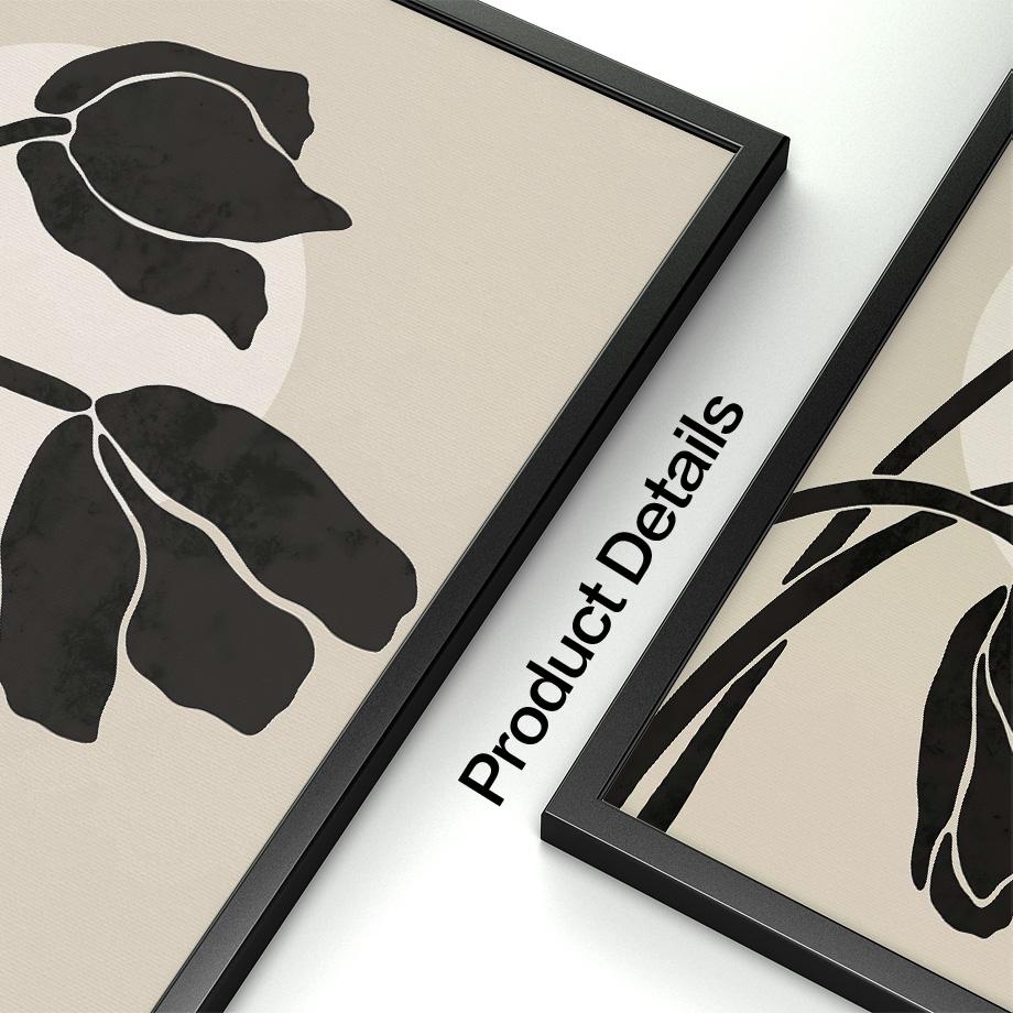 Schwarz Grau Abstrakte Blume Blätter Mädchen Gesicht Moderne Minimalismus Wand Kunst Nordic Leinwand Malerei Poster Und Drucke Wand Bilder