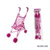 1Pcs Durable Interactive Dolls Pram Stable Baby Stroller With T-Shaped Belt Baby Doll Stroller Toy Pretend Play Doll Accessories