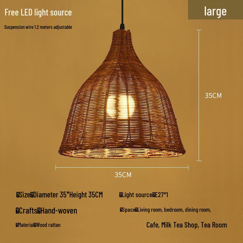 Wiktoriańska pleciona lampa wisząca z Azji Południowo-Wschodniej: Lampa pleciona z bambusa i słomy do restauracji, na wesela, do sklepów, hoteli i domów gościnnych.