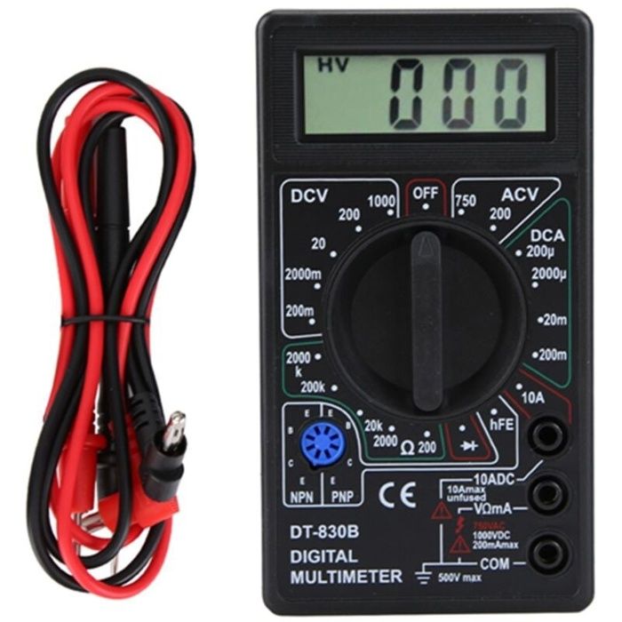 Multimètre numérique LCD Portable multifonctionnel DT-830B, ampèremètre Volt Ohm testeur voltmètre ohmmètre mètreDT-830B noir