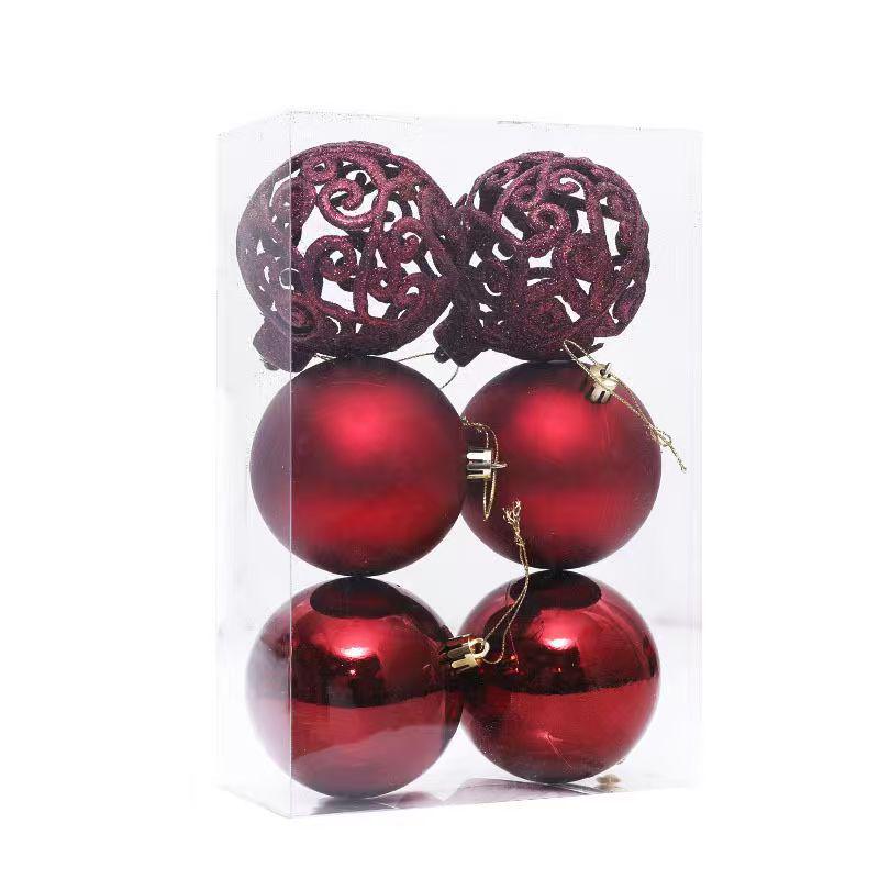 קישוטי כדור חג המולד חלולים מצופים אלקטרונית צבעוניים, 6 ס"מ-8 ס"מ, לקישוט עץ