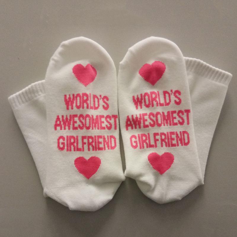 New 2 Pairs Cotton Unisex Socks Letter Print Socks Personalised Socks Couple Socks