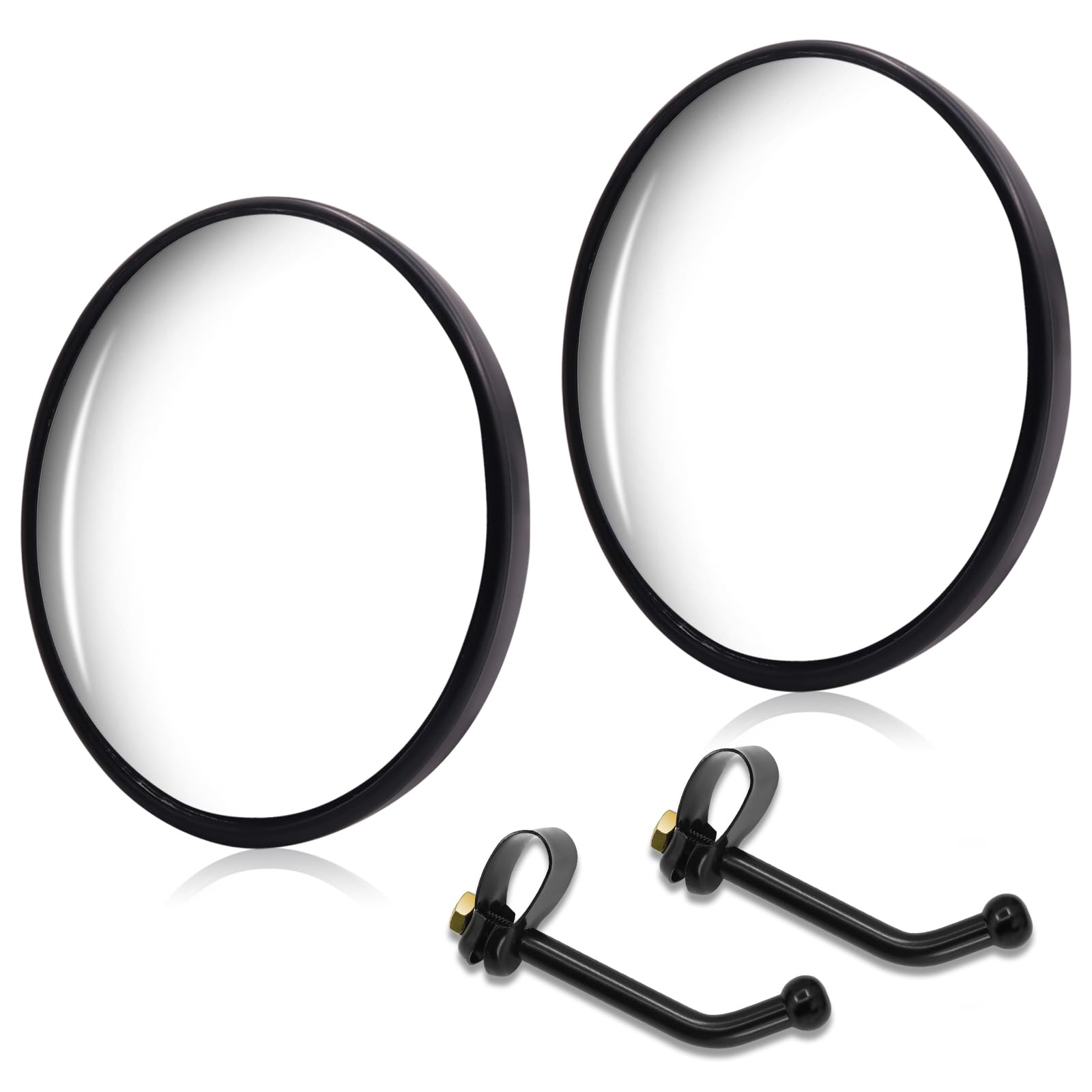 

Biqing 2 шт. Дополнительное зеркало для грузовика, круглое, 5,7-дюймовое, HD-стекло, выпуклое, широкоугольное, регулируемое, для грузовика, под зеркалом, универсальное, черное