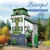 MOC Modern Grocery Store Flower House Building Blocks Set European Shop Villa Architecture Toys Children Birthday Holiday Gifts