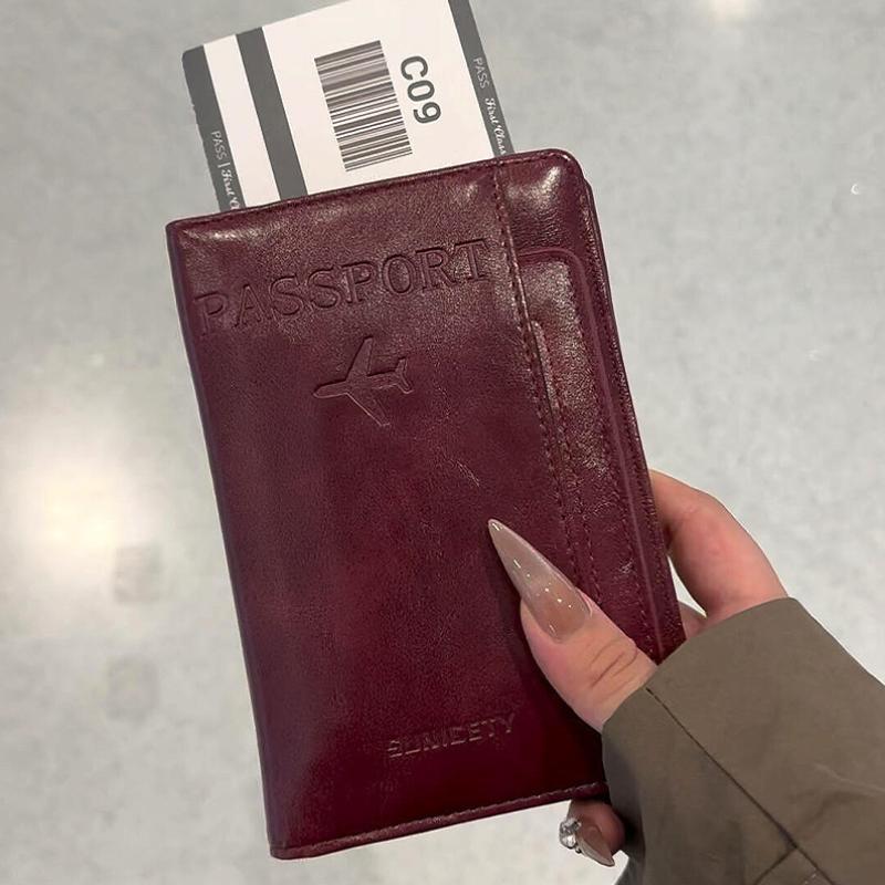 New Retro Leather Card Case Passport Holder Cover Wallet Travel Accessories For Women Men