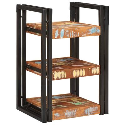 Nightstand In Brown and Black 38 X 33 X 58 Cm Solid Reclaimed Wood