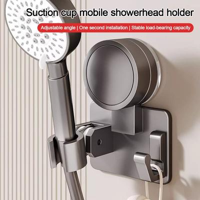 Suction Cup Showerhead Bracket Space Aluminum Handheld Sprayer Support  Bathroom Accessories
